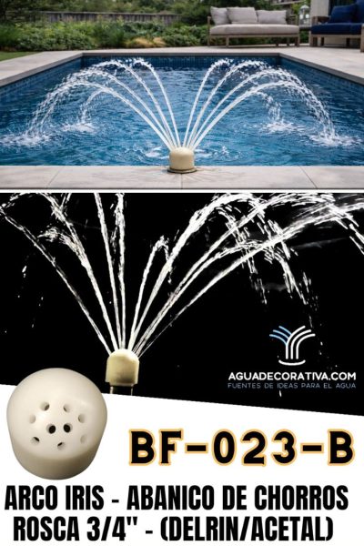 boquillas fuentes jardín, boquillas piscina, fountain nozzles, water fountain jets, fuentes decorativas