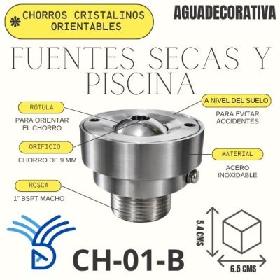 BOQUILLAS-PARA-FUENTES-SECAS-SUELO-ORILLA-PISCINAS-TOBERAS-SURTIDORES-AGUADECORATIVA-CH01B-ACERO-TOBERAS-CAÑOS-SURTIDORES